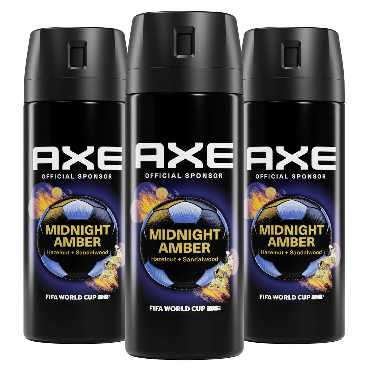 AXE Midnight Amber bottle close-up shows a bold fragrance vibe.
