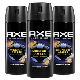 AXE Midnight Amber bottle close-up shows a bold fragrance vibe.