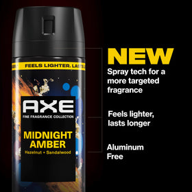 AXE Midnight Amber packaging front presents premium design and brand appeal.