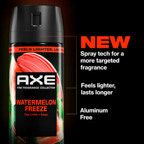 AXE Watermelon Freeze aluminum-free packaging label clearly displayed.