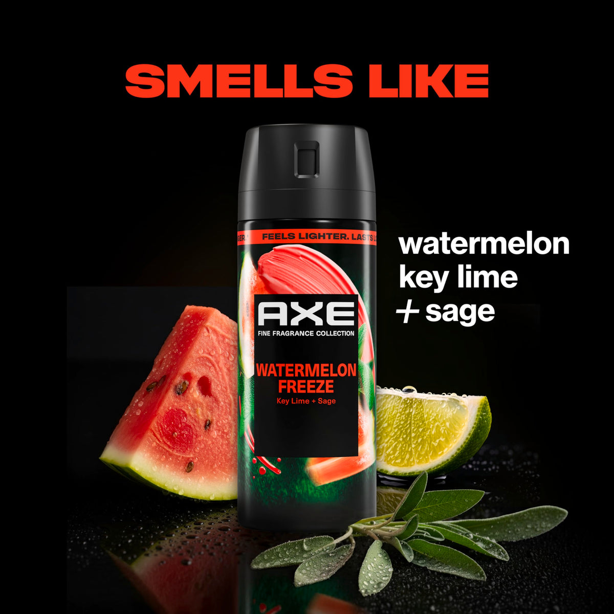 AXE Watermelon Freeze close-up highlighting lime and sage notes.