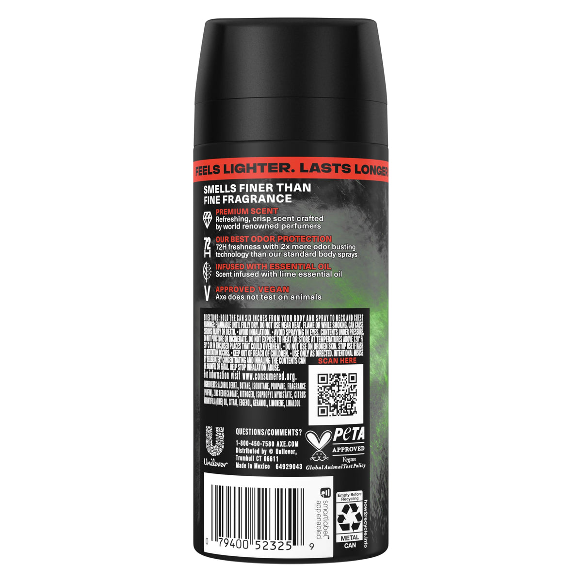 AXE Watermelon Freeze spray mist dispersing for even coverage.