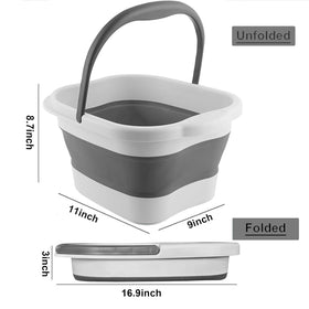 AXLOFO collapsible foot bath basin folded for compact storage and travel