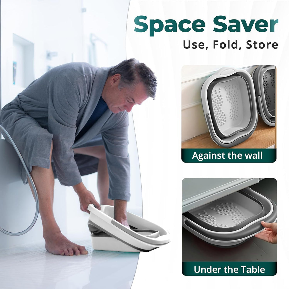 AXLOFO foot bath basin with handles for easy carrying and setup