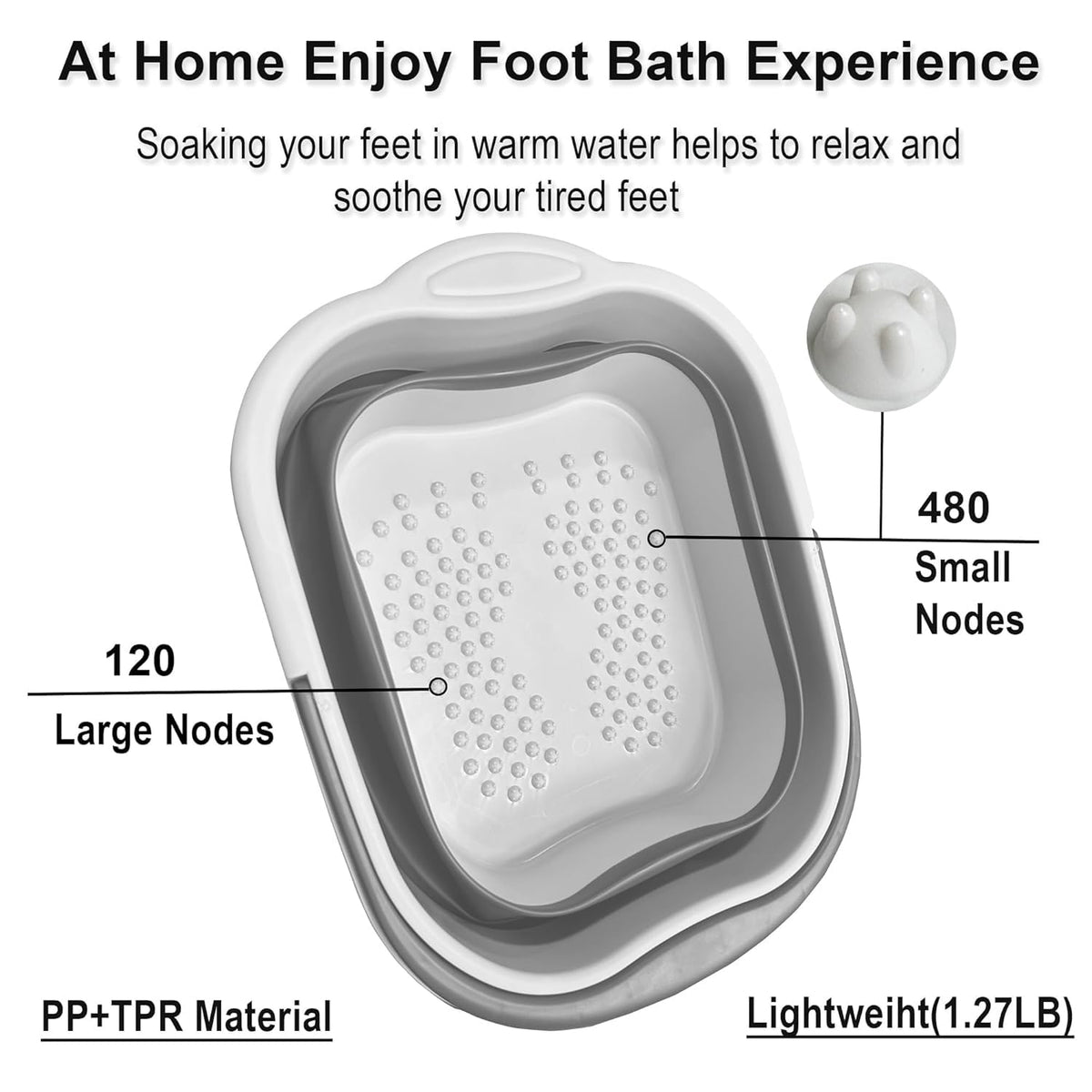 AXLOFO foot bath bowl with massage dots soothes tired feet after a long day