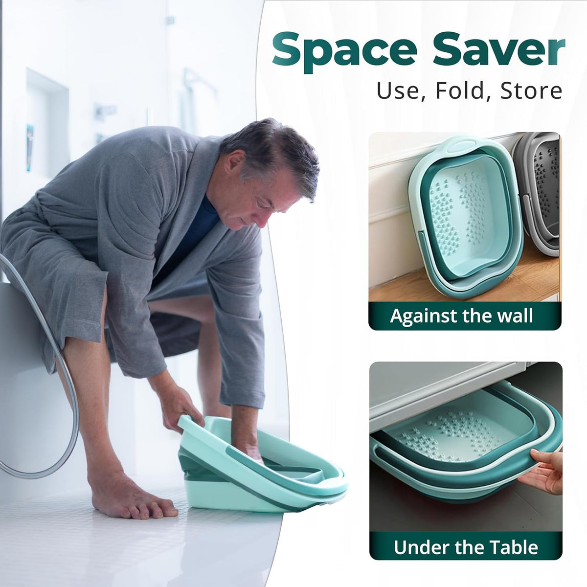 AXLOFO green foot bath closeup highlights durable plastic material