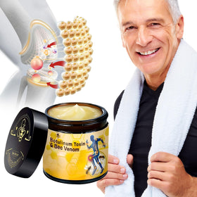 Axnzp bee venom cream texture close-up shows a delicate, non-greasy finish.