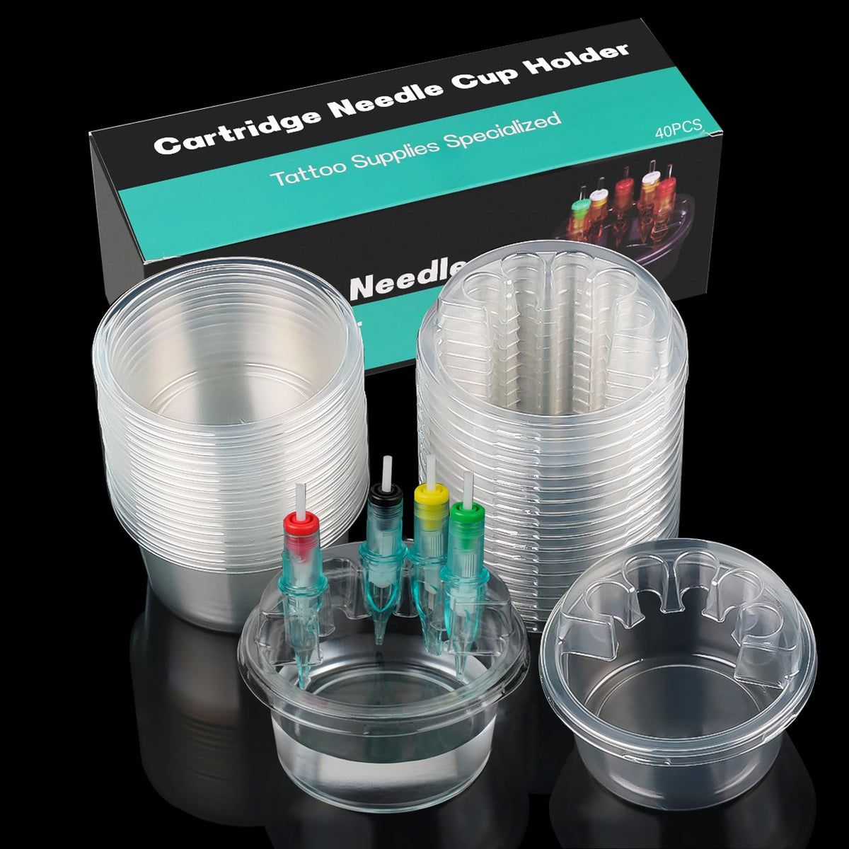 AYDZWJM tattoo cartridge cup holder keeps inks organized and hygienic during sessions.