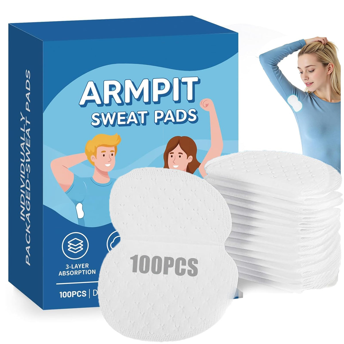 Ayland armpit sweat pad pack for daily wear, discreet and convenient.