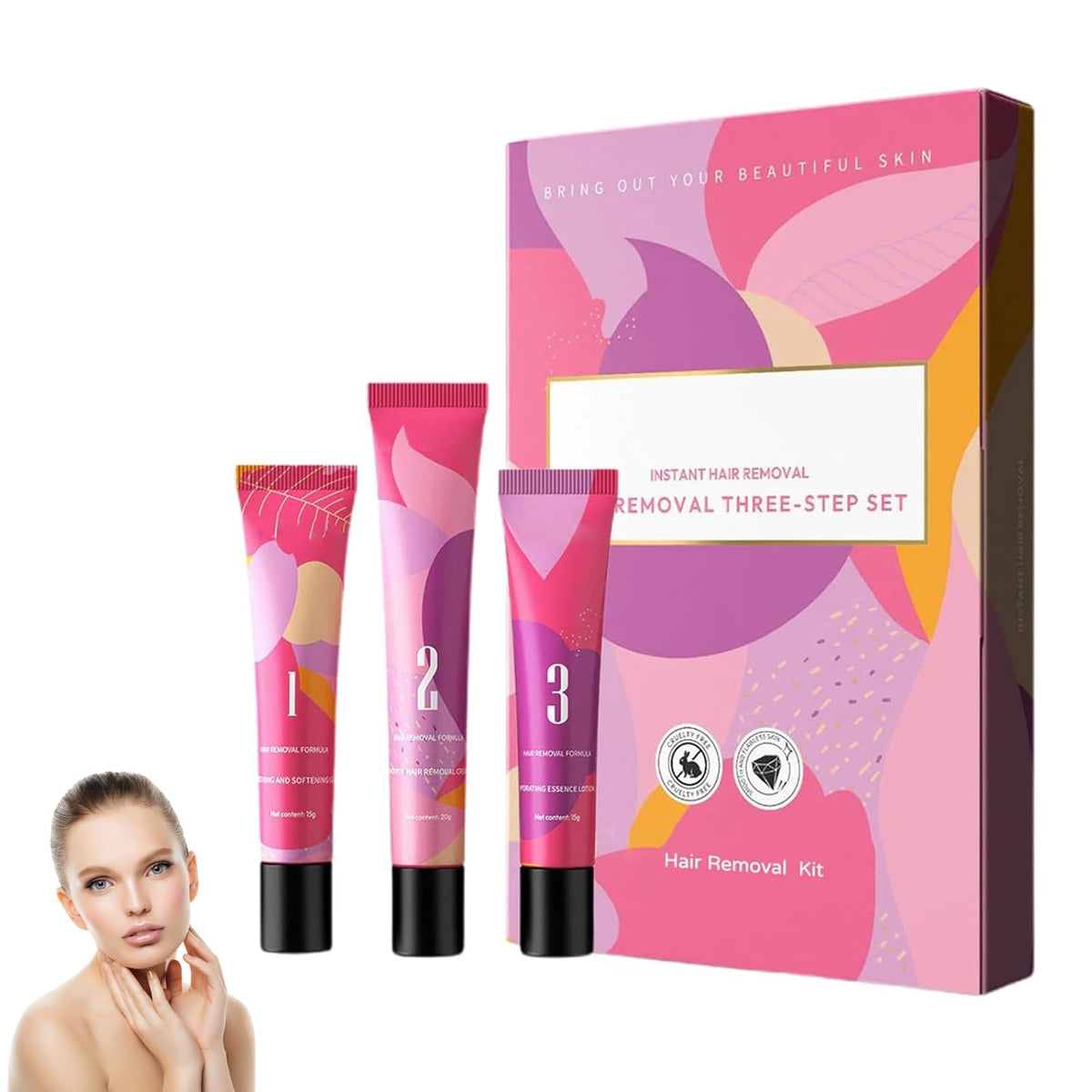 Ayland Hair Remover Face Cream packaging displayed for easy reference and travel.