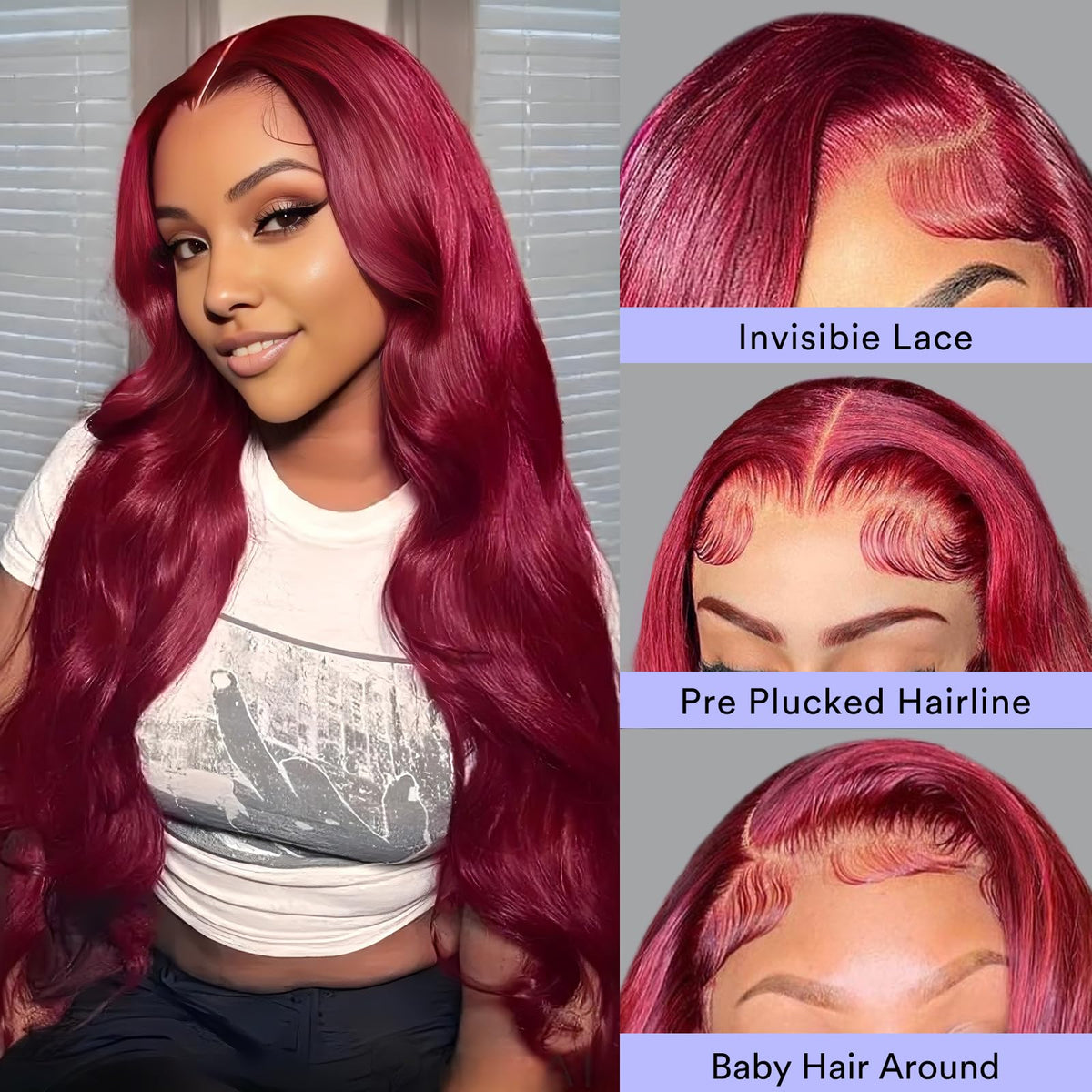 AYMMOLI HD transparent Swiss lace front melts to skin for comfort.