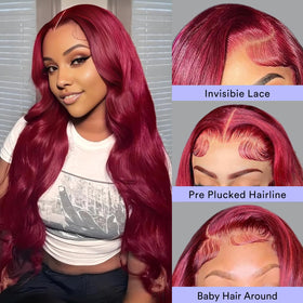 AYMMOLI HD transparent Swiss lace front melts to skin for comfort.