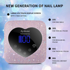 Ayshone 72W LED beads nail lamp highlights fast gel curing.