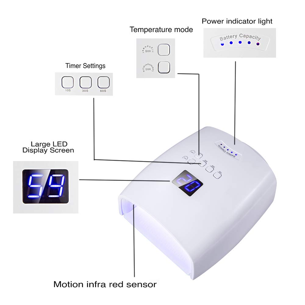 Ayshone cordless nail dryer on desk-ready design for salon use.