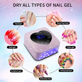 Ayshone nail lamp USB port enables charging while styling.