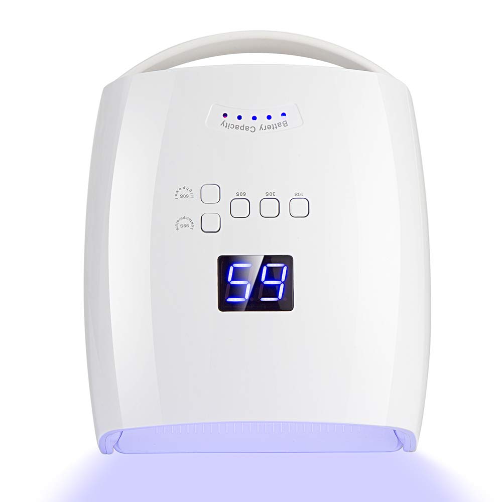 Ayshone rechargeable UV nail lamp front view for cordless home manicures.