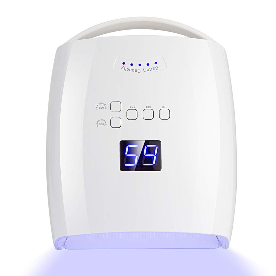 Ayshone rechargeable UV nail lamp front view for cordless home manicures.