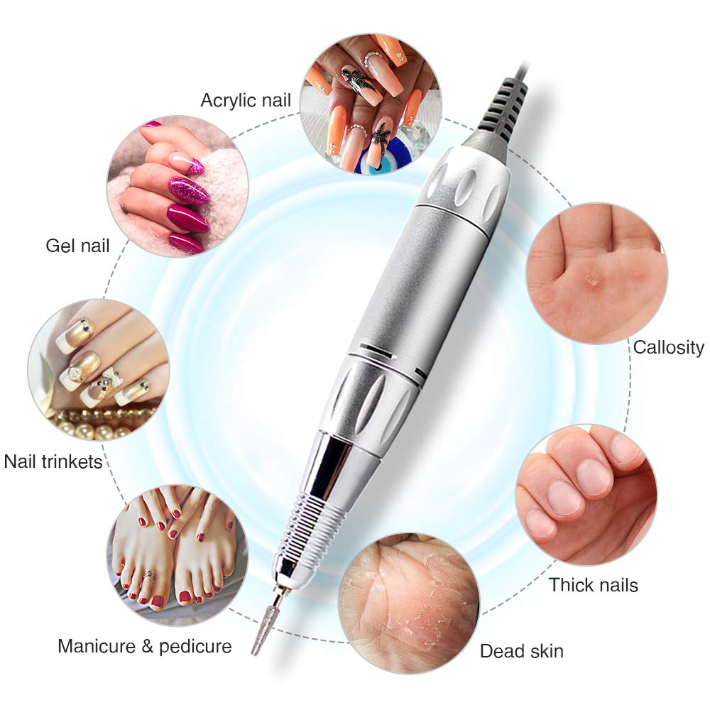 AZ GOGO 30000RPM nail drill in use on-the-go for convenient mobile manicures