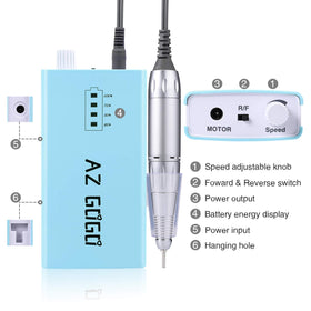 AZ GOGO 30000RPM nail drill kit shows included accessories for easy setup