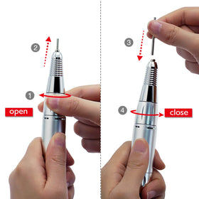 AZ GOGO TP283 handpiece demonstrates secure chuck lock for safety.