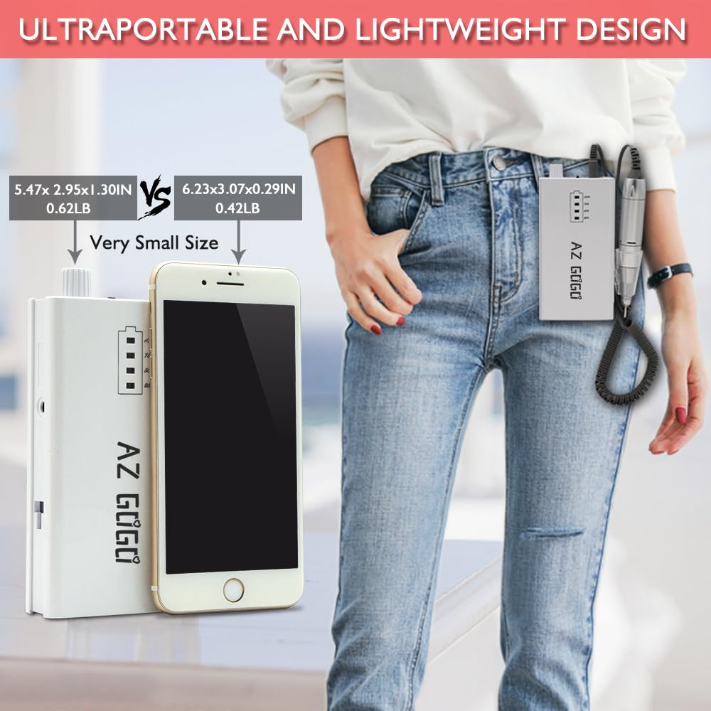 AZ GOGO nail drill machine with aluminum heat dissipation for cooler sessions