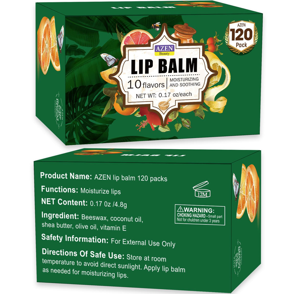 AZEN lip balm cherry bulk for fruity nourishment and smooth lips.