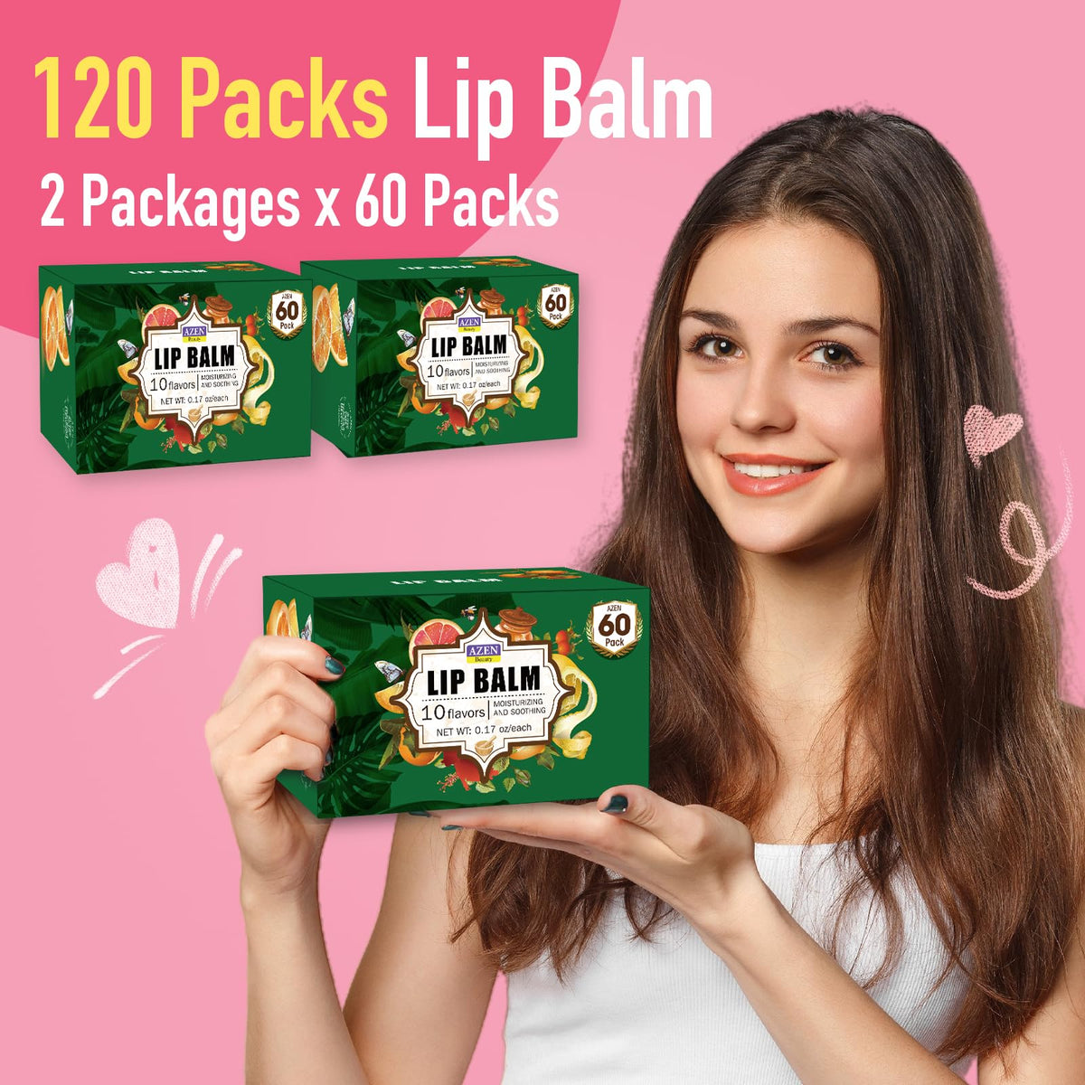 AZEN lip balm rose bulk for delicate care and comforting hydration.