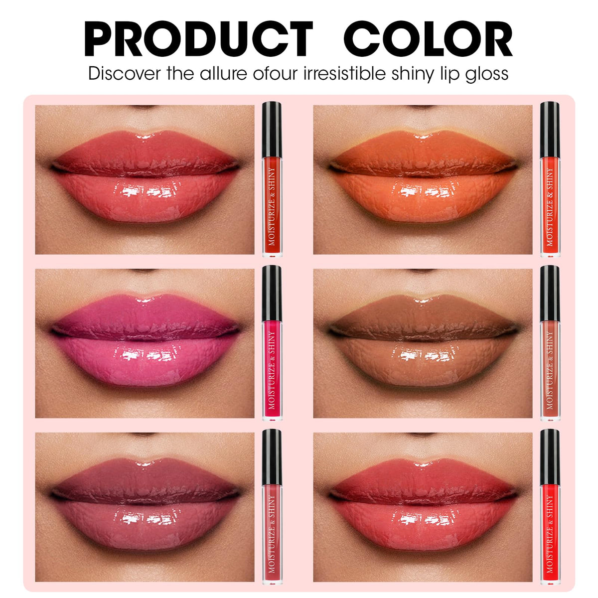 AZEN bulk lip gloss set delivering a high shine finish