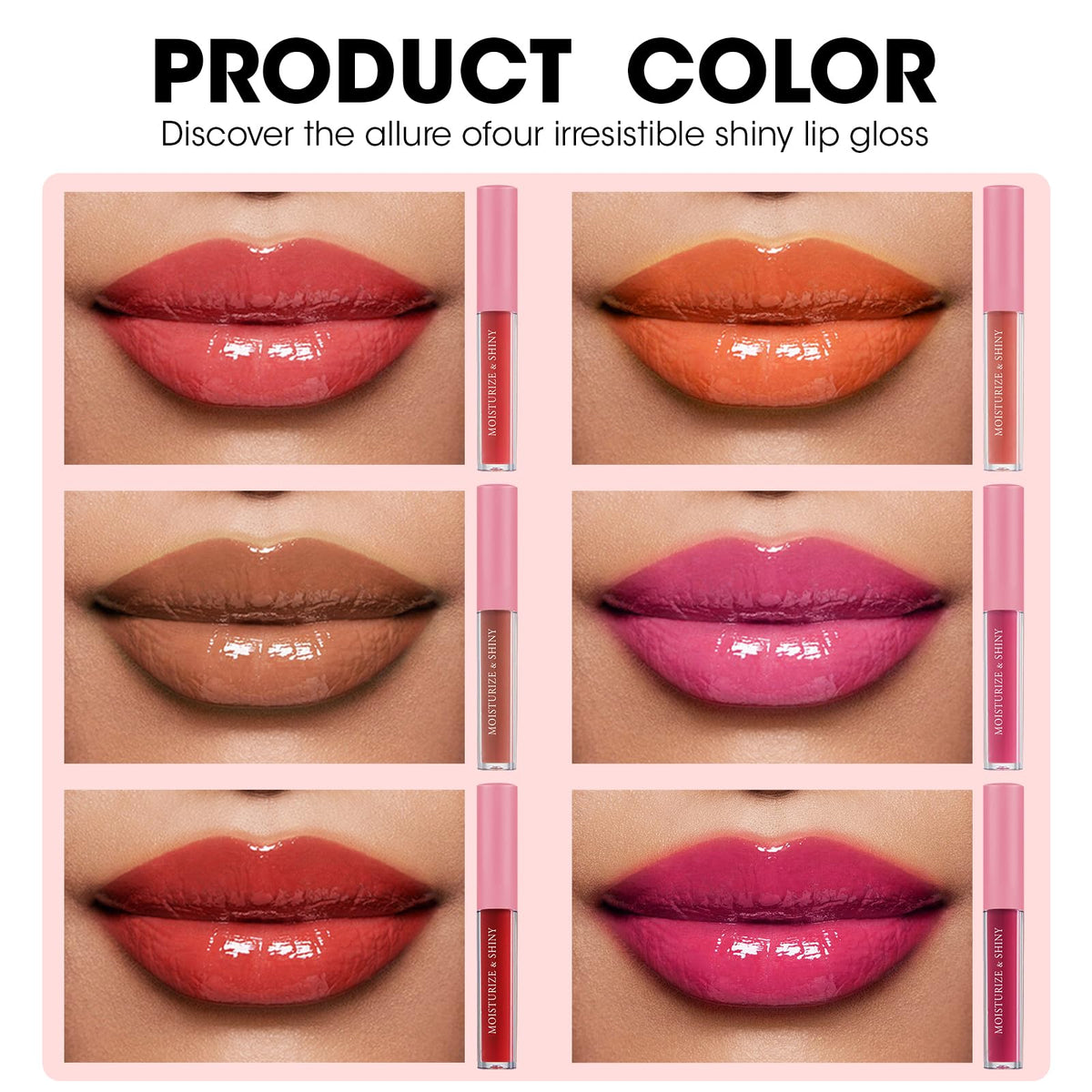 AZEN lip gloss bulk set with high shine finish for daily wear
