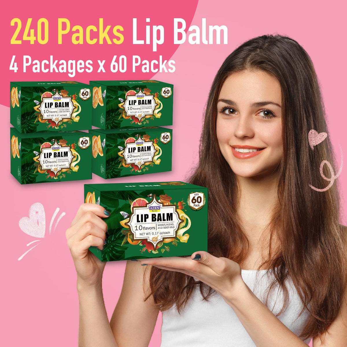 AZEN vanilla flavor lip balm stick for everyday comfort