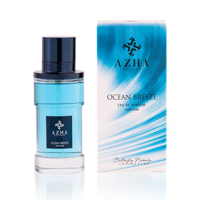 Azha Ocean Breeze bottle showcase, a fresh scent for daily confidence.