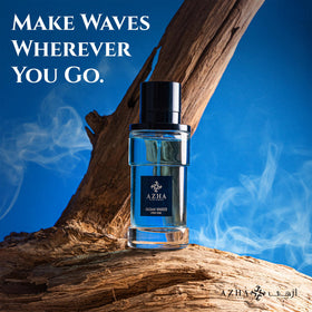 Azha Ocean Breeze lavender-heart notes highlighted for a balanced vibe.