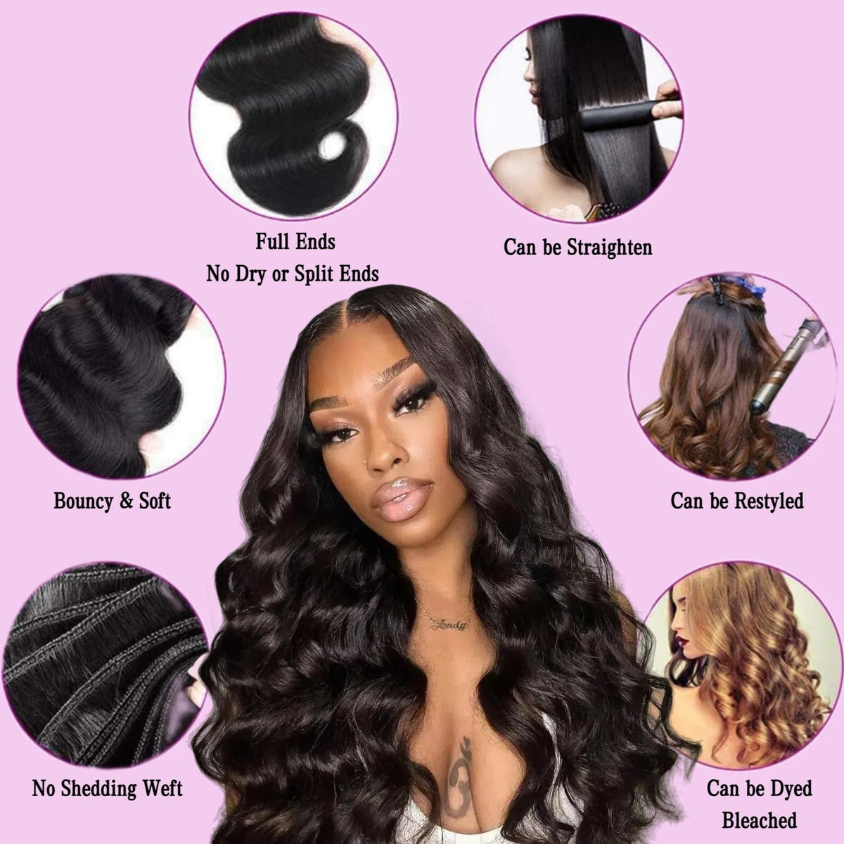 AZONA 24-inch real raw body wave bundles ready for dyeing and heat styling.