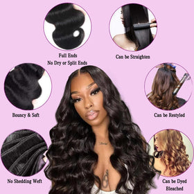 AZONA 24-inch real raw body wave bundles ready for dyeing and heat styling.