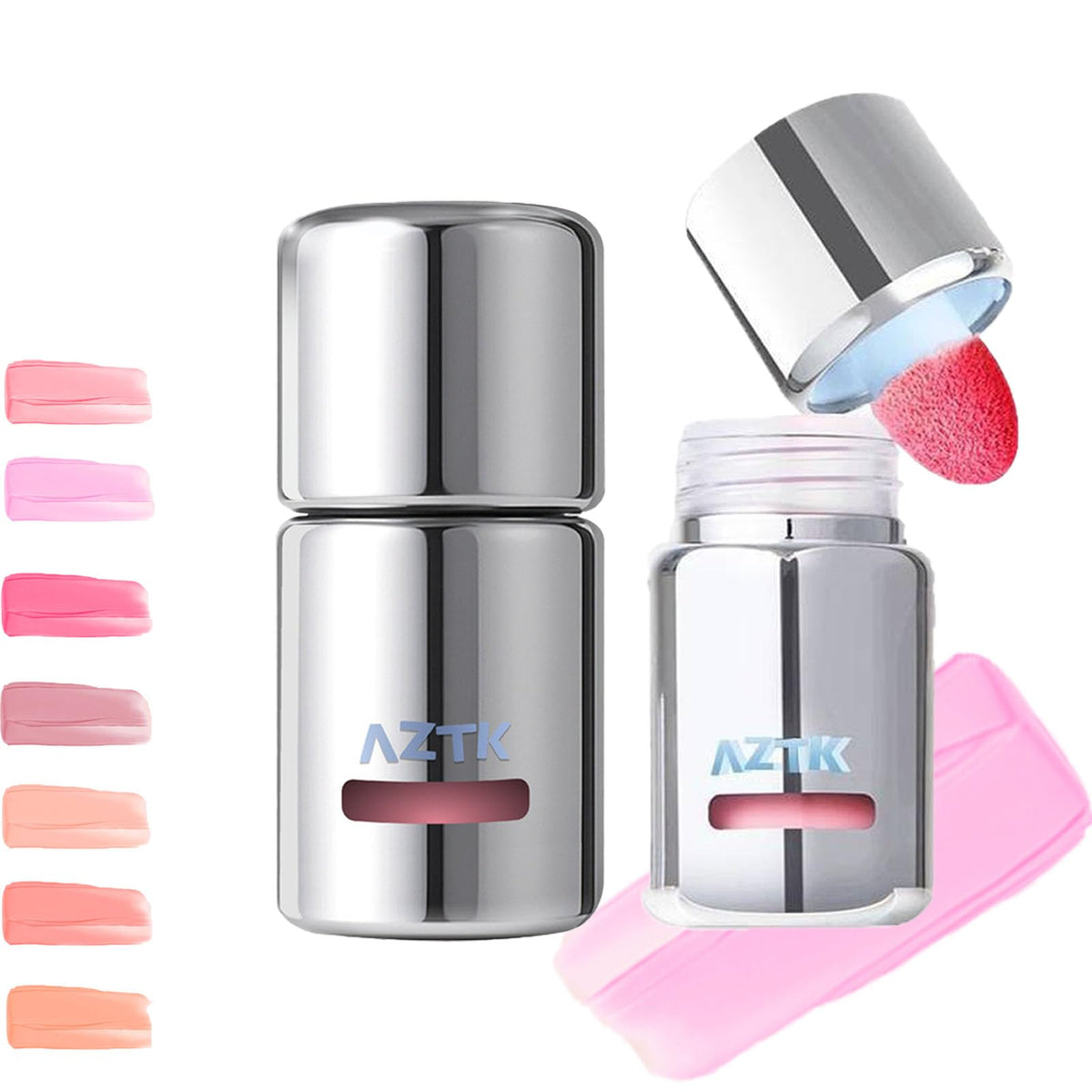 Aztk Liquid Blush bottle closeup showing rich pigment and premium design.