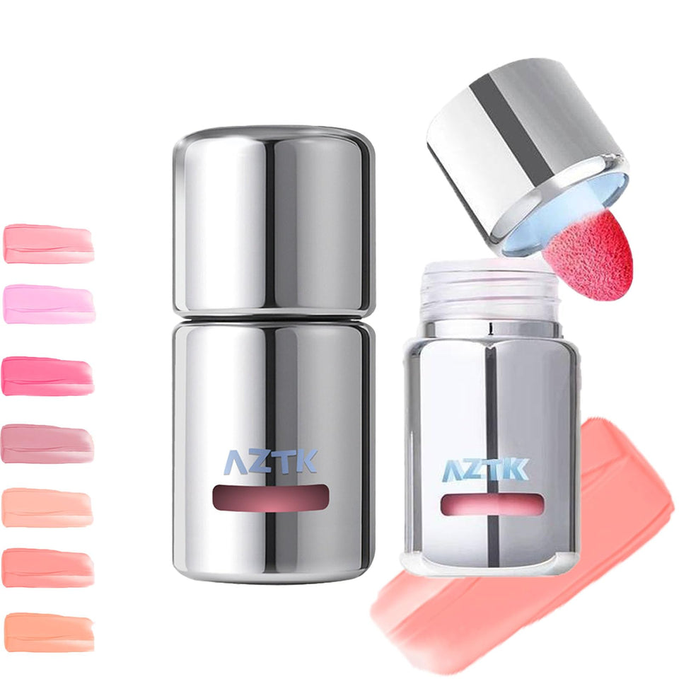 Aztk Liquid Blush bottle close-up showing rich pigment and smooth texture.