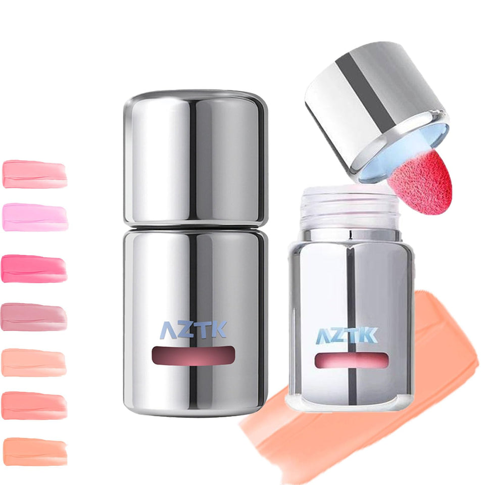 Aztk Liquid Blush bottle close-up with long-lasting color.