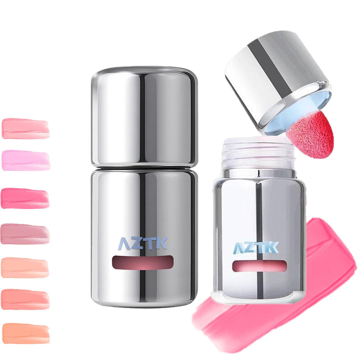 Aztk JC03 liquid blush ready for sponge application with precise color placement