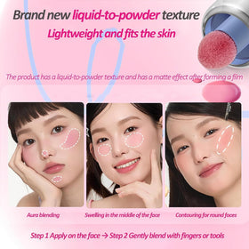 Aztk Liquid Blush JC04 teardrop sponge applicator for precise, clean application.