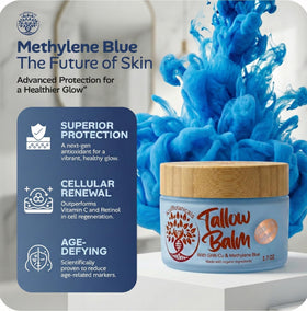 AzulBotanicals whipped grass-fed tallow balm in hand for easy full-body use