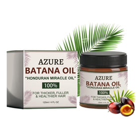 Azure Batana Oil bottle pour shows easy hydration for hair