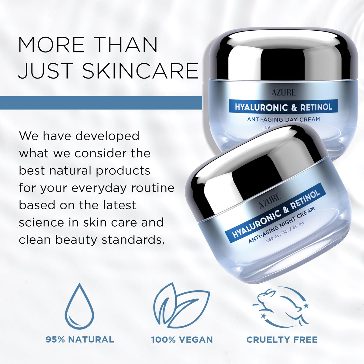 Azure Cosmetics Day and Night Duo Set shown for balanced morning and evening skincare