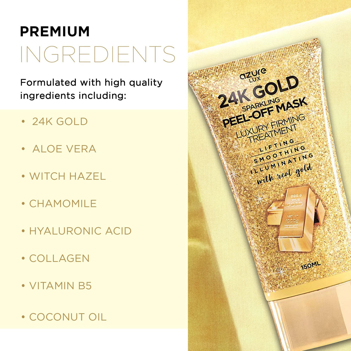 Azure Cosmetics mask application spread demonstrates even layer for effective masking.