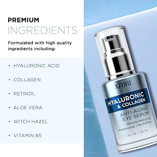 Azure Cosmetics eye serum pack of 2 on display for daily routine.