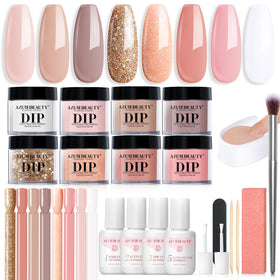 AZUREBEAUTY 30Pcs dip powder kit front view for home-use manicure.
