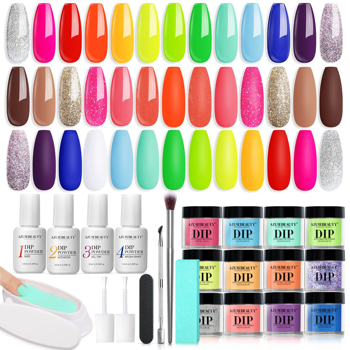 AZUREBEAUTY 31-Pcs dip powder kit cover for an organized at-home manicure