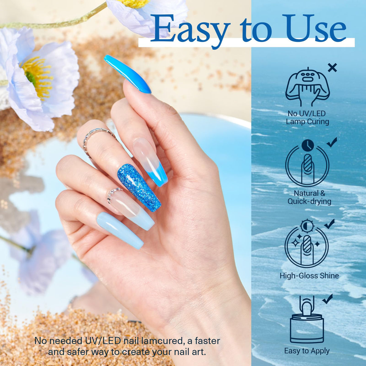 AzureBeauty 32-color dip powder palette for endless summer nail art