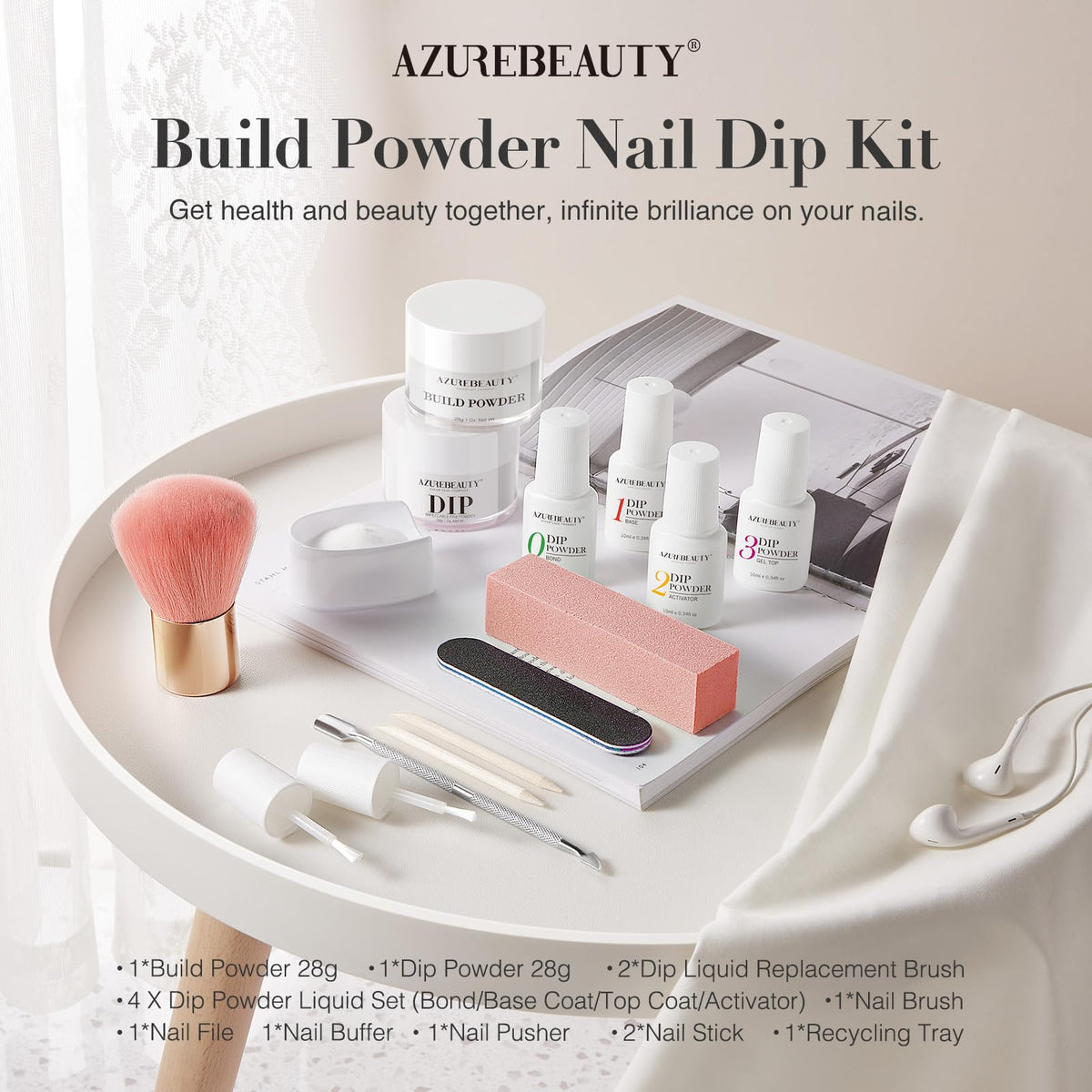 AZUREBEAUTY base coat liquid provides even foundation for color layering.