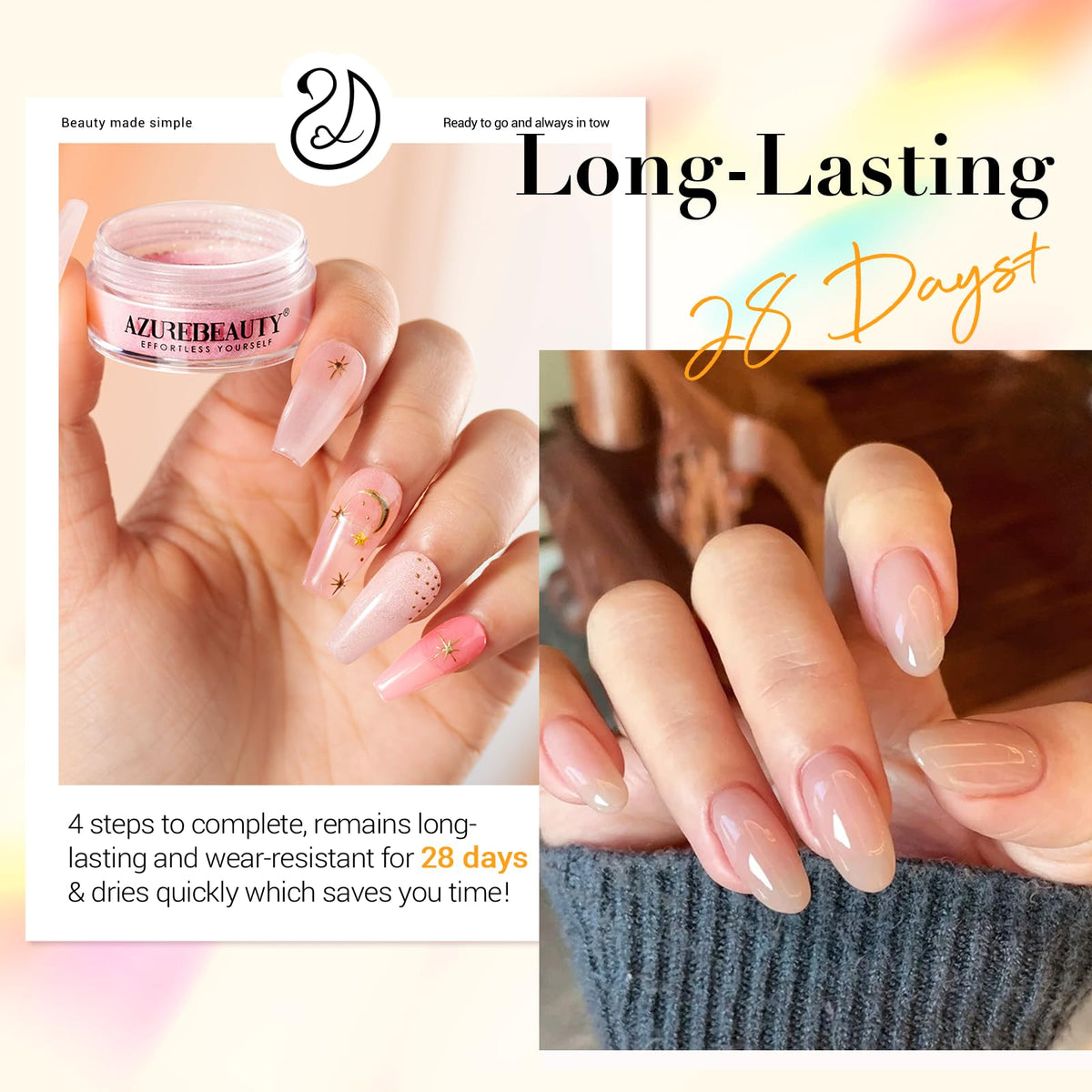 AZUREBEAUTY dip base coat for smooth color application and strong adhesion.