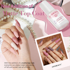 AZUREBEAUTY matte top coat shows a sophisticated finish for fall and winter looks.